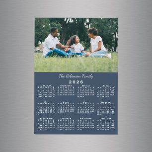 Ímã de Calendário Azul Personalizado com Nome da S