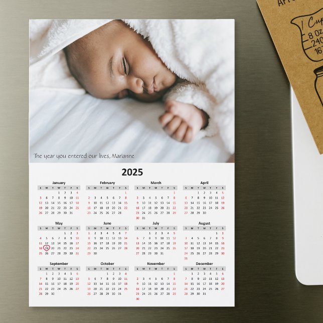 Ímã de Calendário de Data de Nascimento de Bebê (Baby Birth Date Magnet)