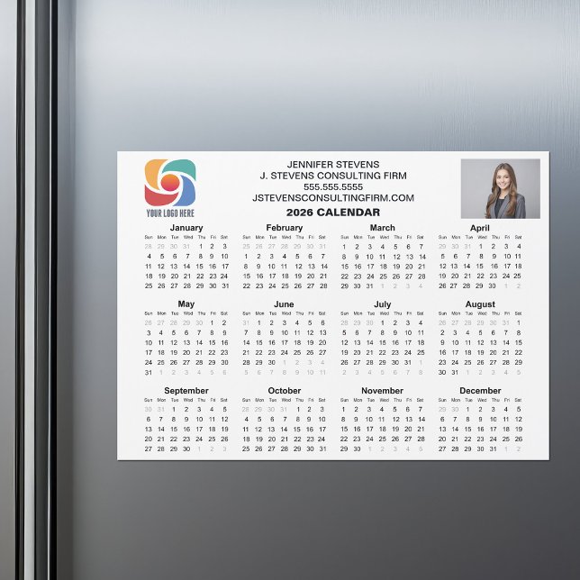 Ímã de Calendário de Empresa Logotipo Empresarial  (Criador carregado)