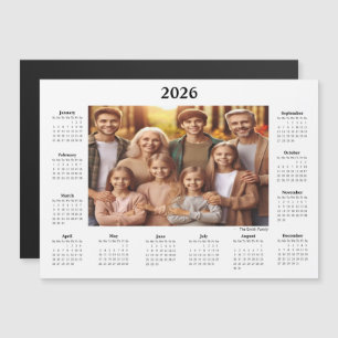 Ímã de Calendário de Fotos Personalizadas de 2026