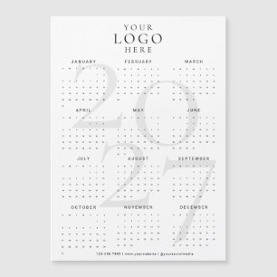 Ímã de Calendário Empresarial Logotipo Branco Mode