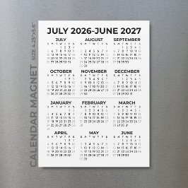 Ímã de Calendário Escolar Simples 2026-2027