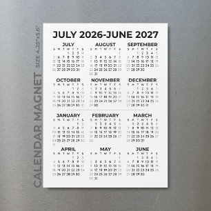 Ímã de Calendário Escolar Simples 2026-2027