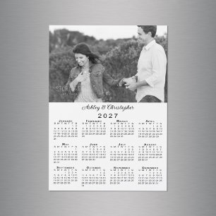 Ímã de Calendário Personalizado 2027 com Nomes e F