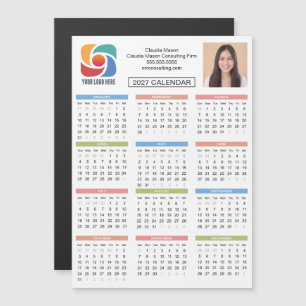 Ímã de Calendário Personalizado 2027 Logotipo Empr