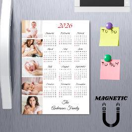 Ímã de Calendário Personalizado com Colagem de Fot