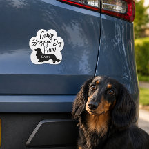 Ímã de Carro Mãe Cachorro Salsicha Louco Personali