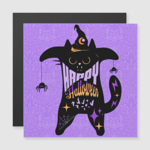 Ímã de cartão de Halloween engraçado de bruxa de g