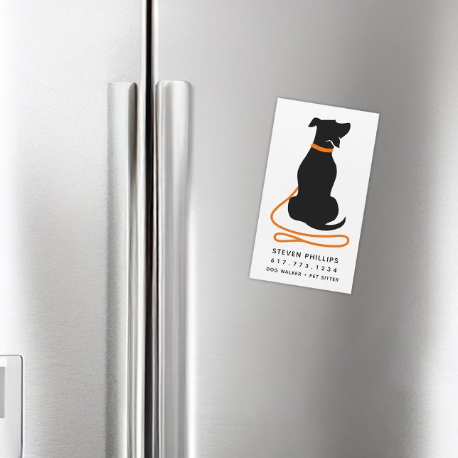 Ímã de Cartão de Passeio de Cães e Babá de Cães Mo (Modern Dog Walking Dog Sitting Magnet Card)