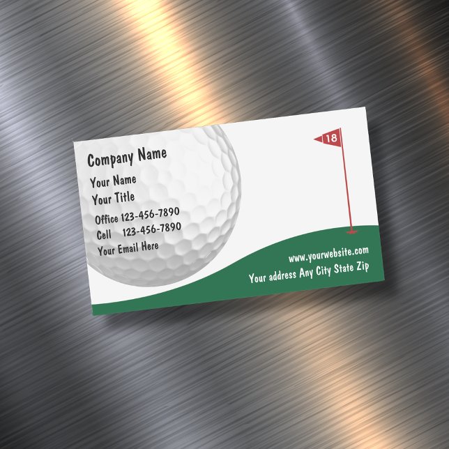 Ímã de Cartões de Visita Simples Tema de Golfe (Criador carregado)
