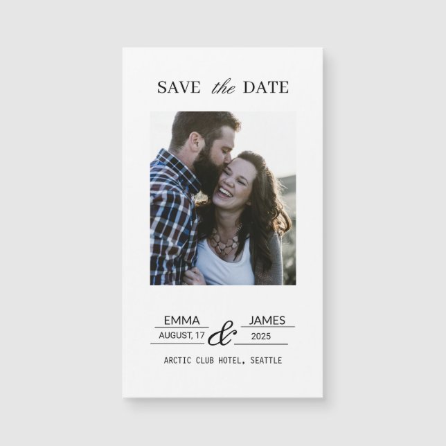 Ímã de casamento com foto personalizada para salva (Frente)