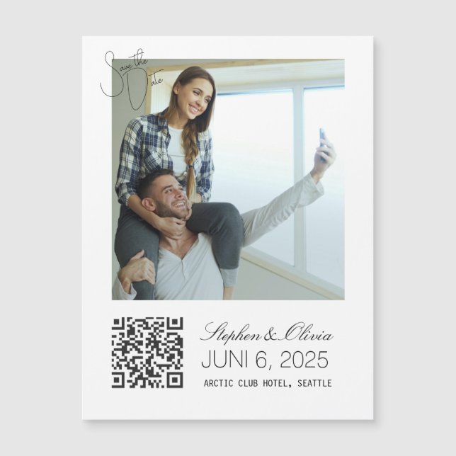 Ímã de casamento com foto personalizada para salva (Frente)