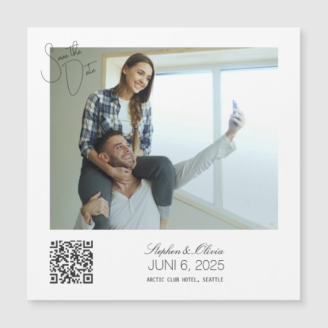 Ímã de casamento de data de salvamento de foto per (Frente)