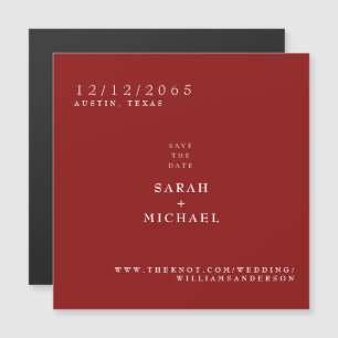 Ímã de Casamento Simples Vermelho Rubi Salve a Dat