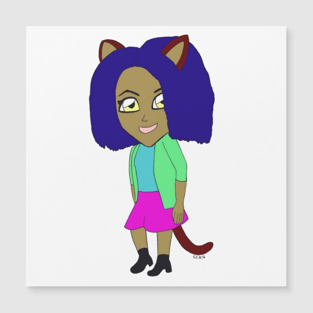 imã de catgirl chibi (Frente)