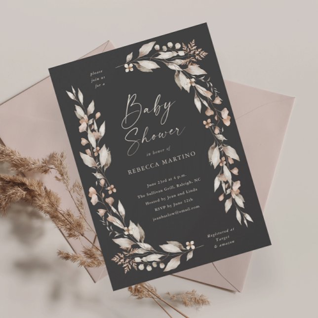 Ímã de Churrasco de Bebê Floral Elegante Boho Wild (Boho wildflower elegant floral gender neutral baby shower invitation.)