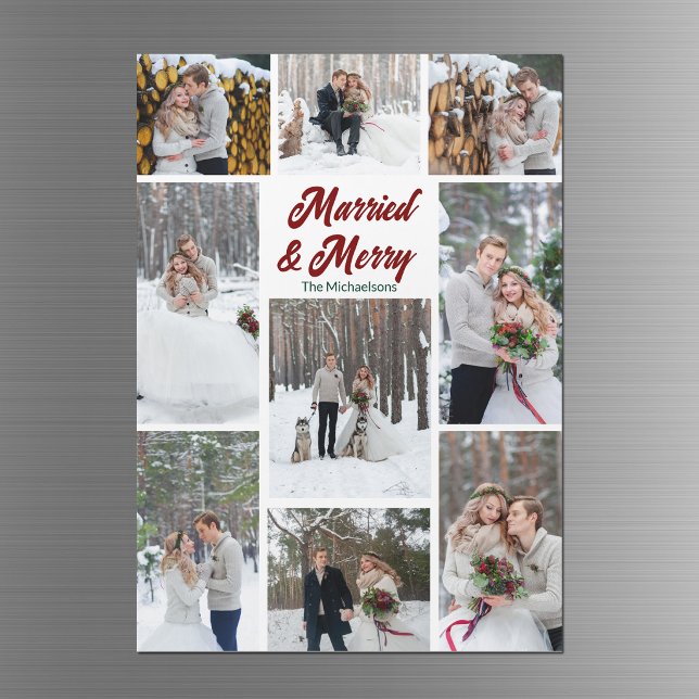Ímã de Colagem de Fotos de Natal Casados e Alegres (Criador carregado)