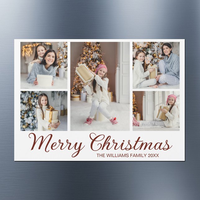 Ímã de Colagem de Fotos de Natal Minimalista Chic (Criador carregado)