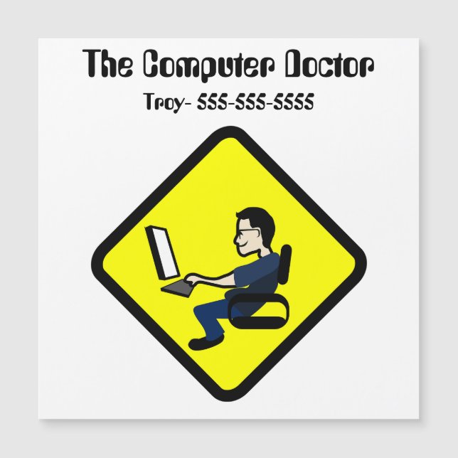 Ímã de Computador Médico Editável (Frente)