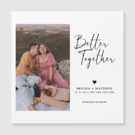 Ímã de Data de Casamento com Foto Minimalista Mode