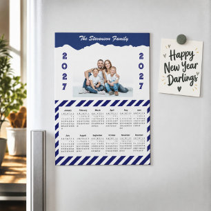 Ímã de Foto Calendário 2027 Família Mãe Pai Filhos