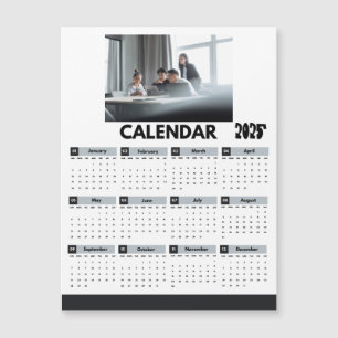 Ímã de Foto da Empresa do Calendário Moderno 2025