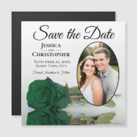 Ímã de Foto de Salvar a Data do Casamento Rosa Ver