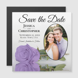 Ímã de Foto de Save The Date Rosa Roxa Lavanda