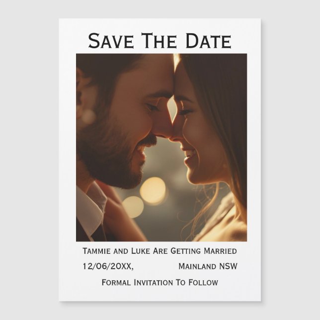 Ímã de Fotografia de Casamento Salve a Data  (Frente)