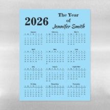 Ímã de Geladeira Calendário Mensal Anual Simples 2