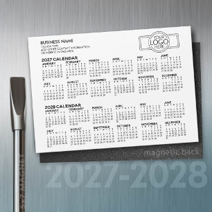 Ímã de Logo Empresarial - Calendário Simples 2027 