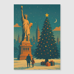 Ímã de Natal Vintage Nova York   Estátua