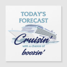 Ímã de Porta de Cruzeiro Quadrado Cruisin' & Boozi