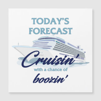 Ímã de Porta de Cruzeiro Quadrado Cruisin' & Boozi