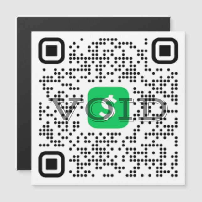 Ímã de QR Code Cash App (Frente/Verso)