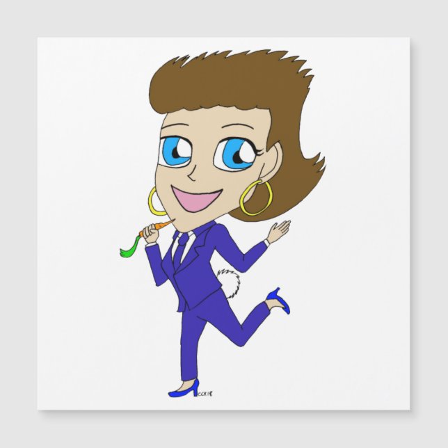 ímã de rabo de coelho chibi (Frente)