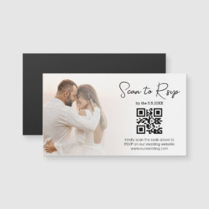Ímã de RSVP de casamento com código QR de foto per
