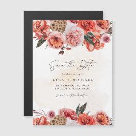 Ímã de Salvar a Data Floral Bohemiano de Outono LY