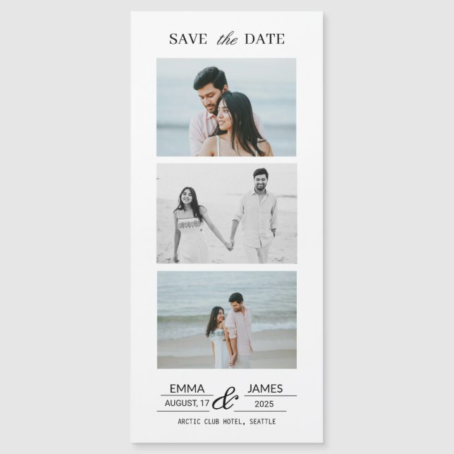 Ímã de salvar data de casamento com foto personali (Frente)