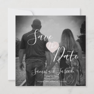 Ímã de Save the Date com Foto de Coração Simples R