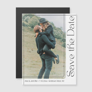 Ímã de Save the Date de tipografia vertical com fo