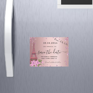 Ímã de Save the Date rosa bege para Sweet 16 paris