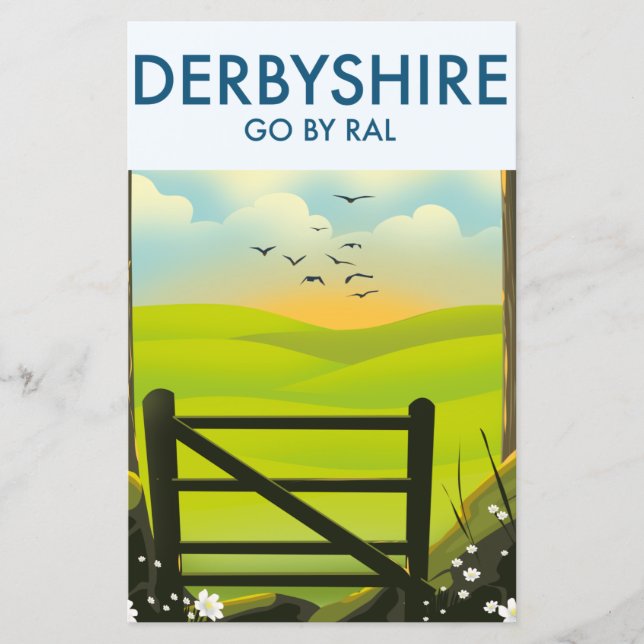 Ímã do pôster de viagem da paisagem de Derbyshire (Frente)