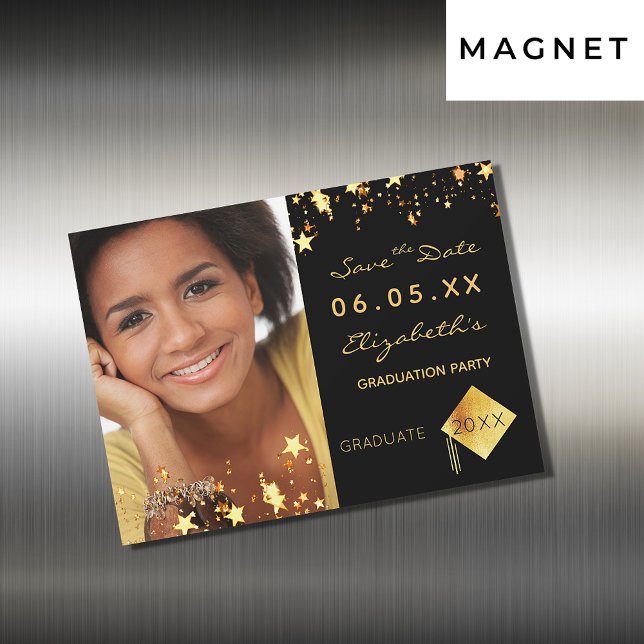 Ímã para festa de formatura de foto Save the Date  (Criador carregado)