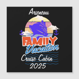 Ímã Personalizado Cabine CRUISE Família Preto