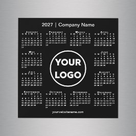 Ímã Preto com Logotipo da Empresa de Calendário Mo