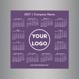Ímã Roxo Logotipo da Empresa de Calendário Moderno
