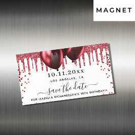 Imã salve a data de balões brancos e brancos