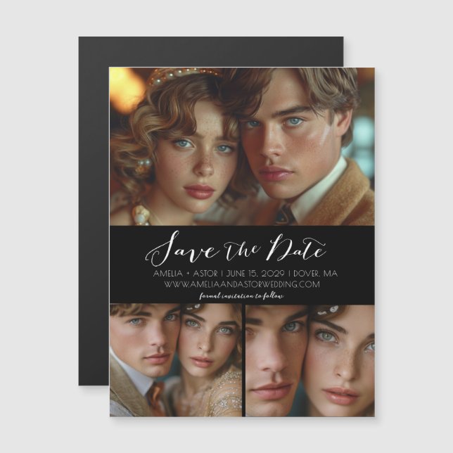 Imã salve a data de Colagem de Script Simples Mode (Frente/Verso)