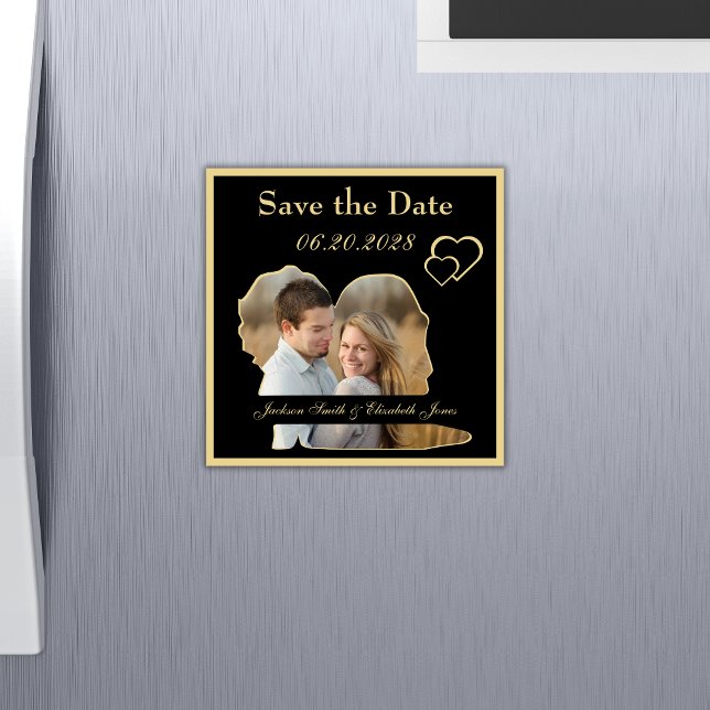 Imã salve a data de Fotos de Casamento Preto e Dou (Criador carregado)